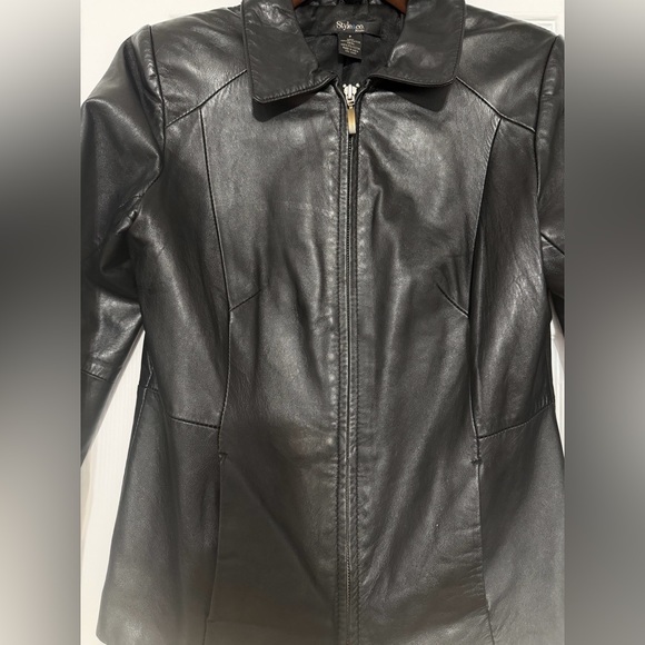 Style & Co. Genuine Leather Jacket – Black - Picture 3 of 12
